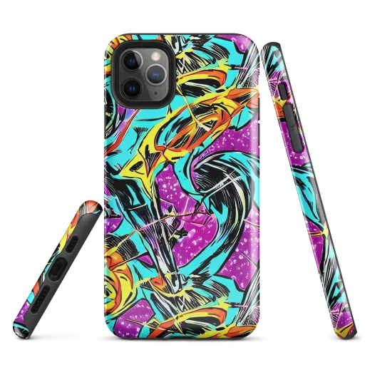 Turquoise Riot on a Tough Case for iPhone®