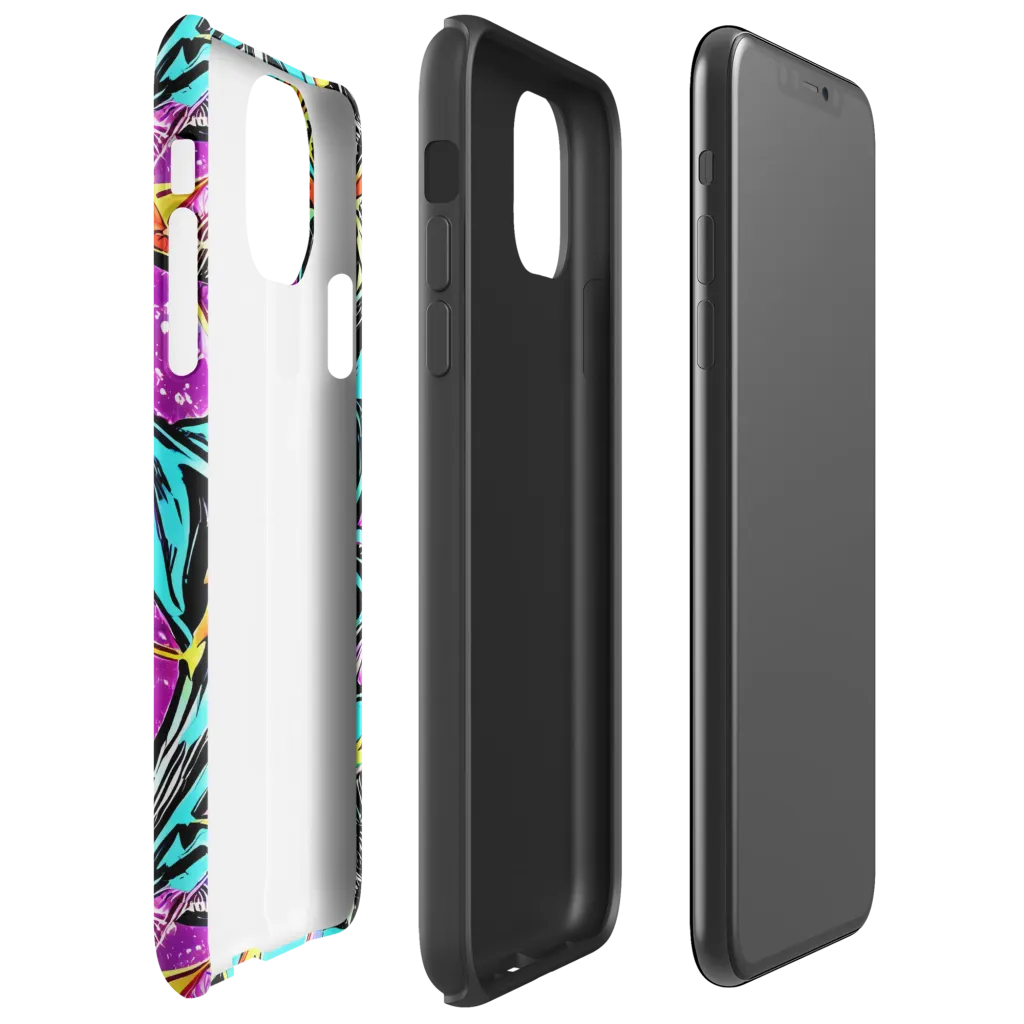 Turquoise Riot on Tough Case for iPhone® — Right