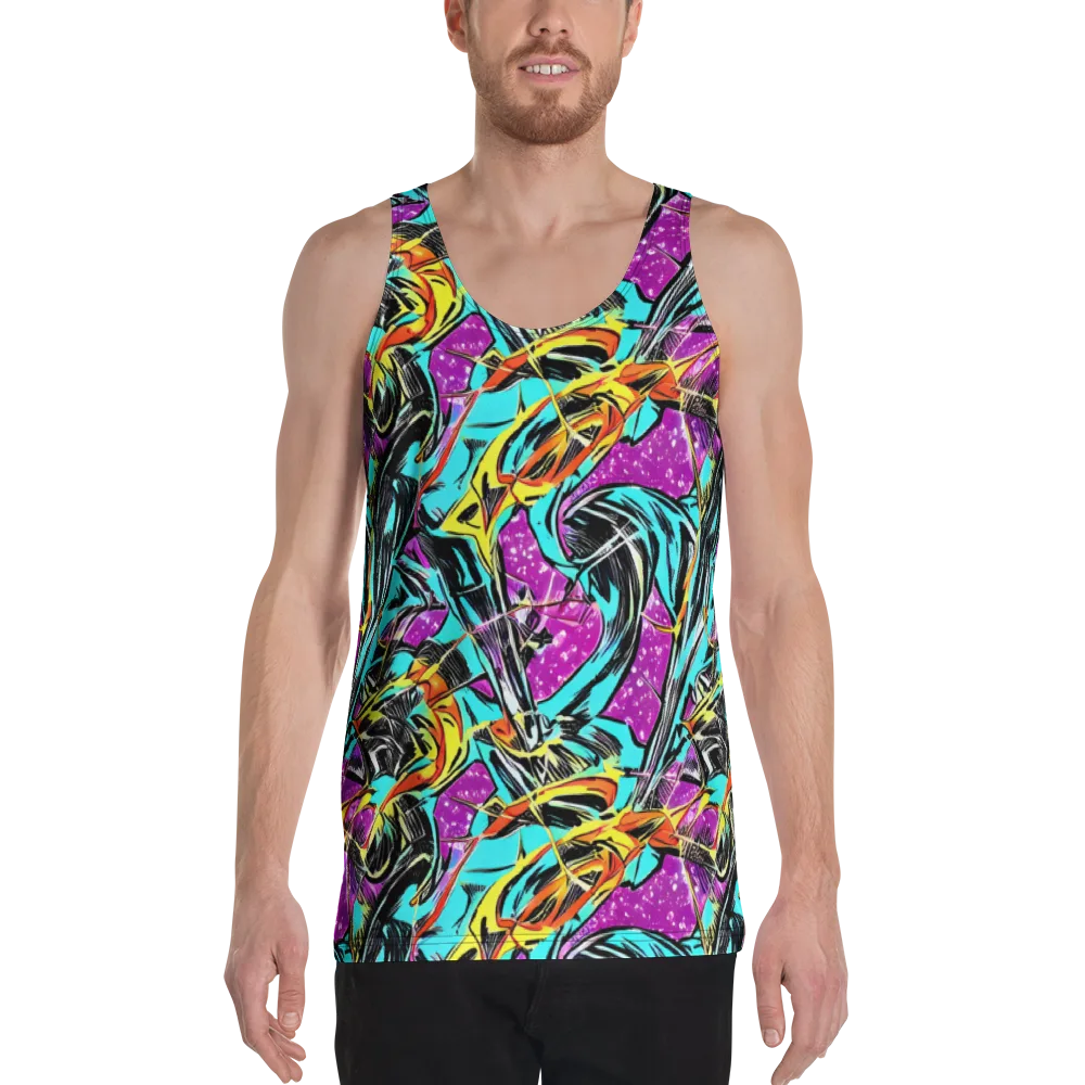 Turquoise Riot on Men's Tank Top — Front