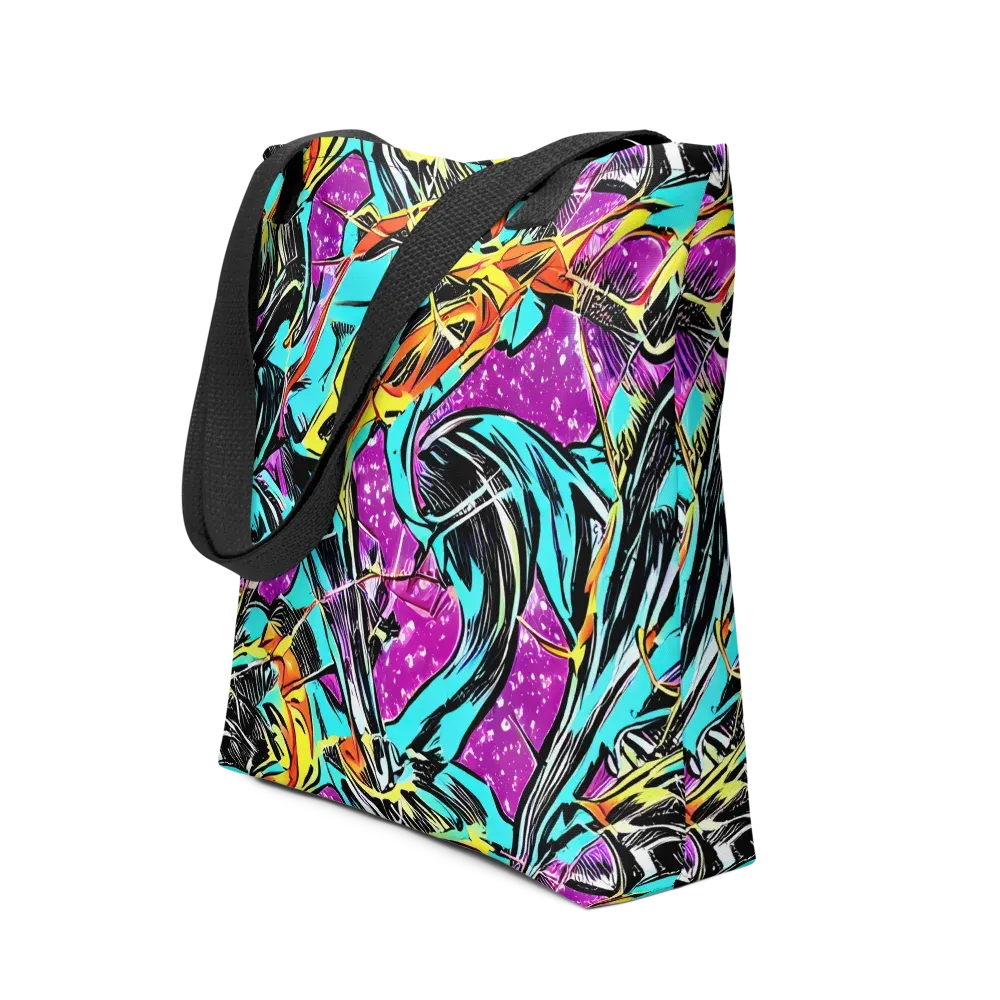 Turquoise Riot on Tote Bag — Front