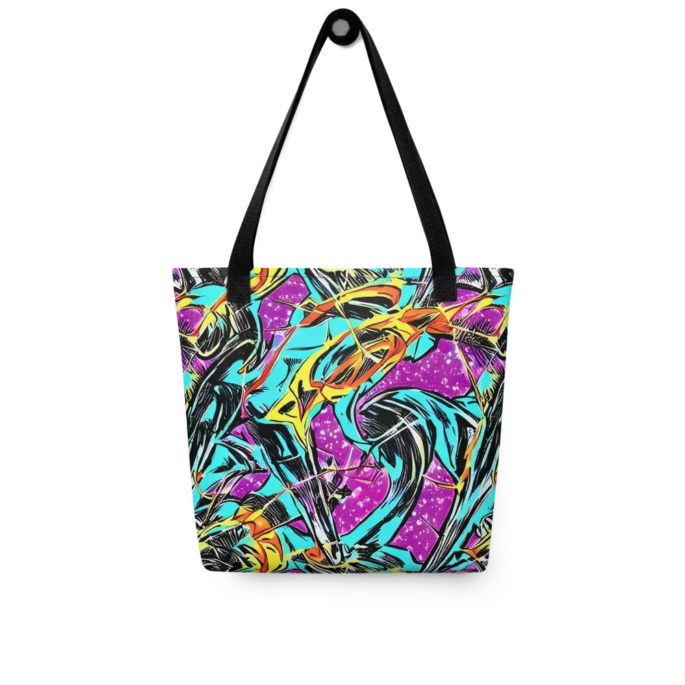Turquoise Riot on Tote Bag — Front