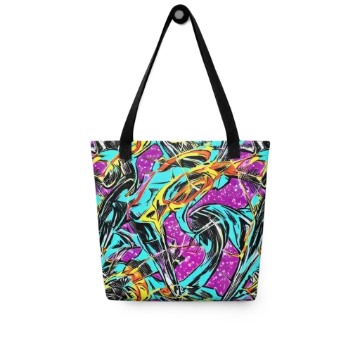 Turquoise Riot on a Tote Bag