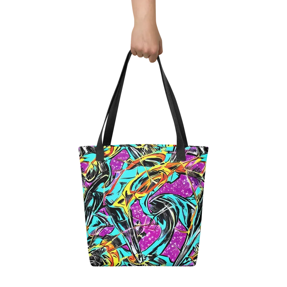 Turquoise Riot on Tote Bag — Front