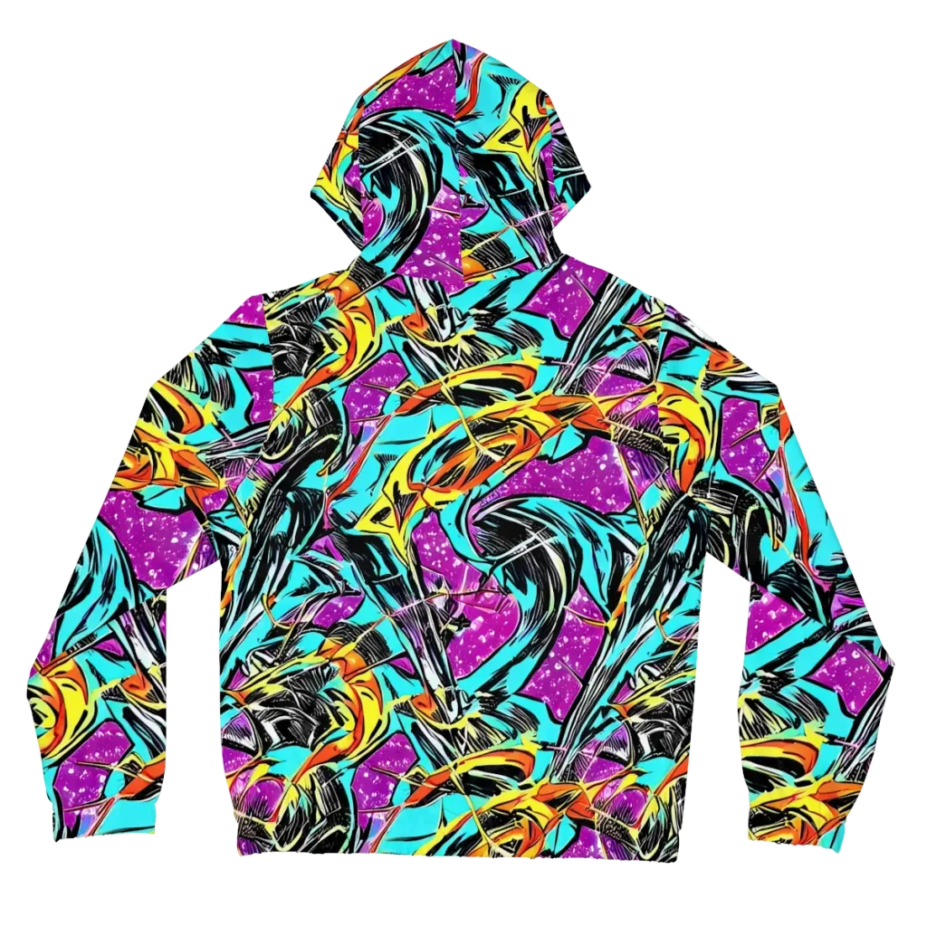 Turquoise Riot on Women's Full-Zip Hoodie — Back