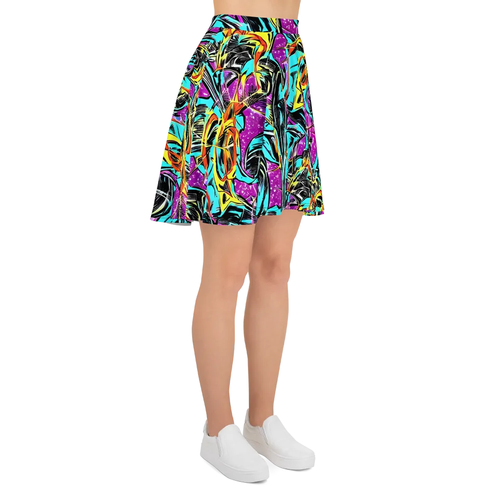 Turquoise Riot on Skater Skirt — Right