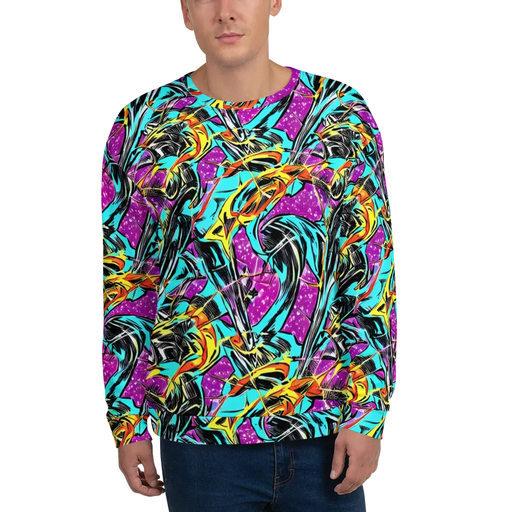 Turquoise Riot on Sweatshirt — Front
