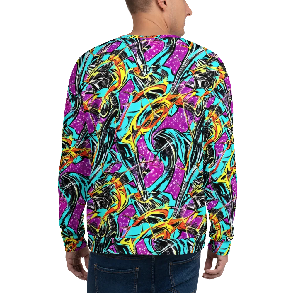 Turquoise Riot on Sweatshirt — Back