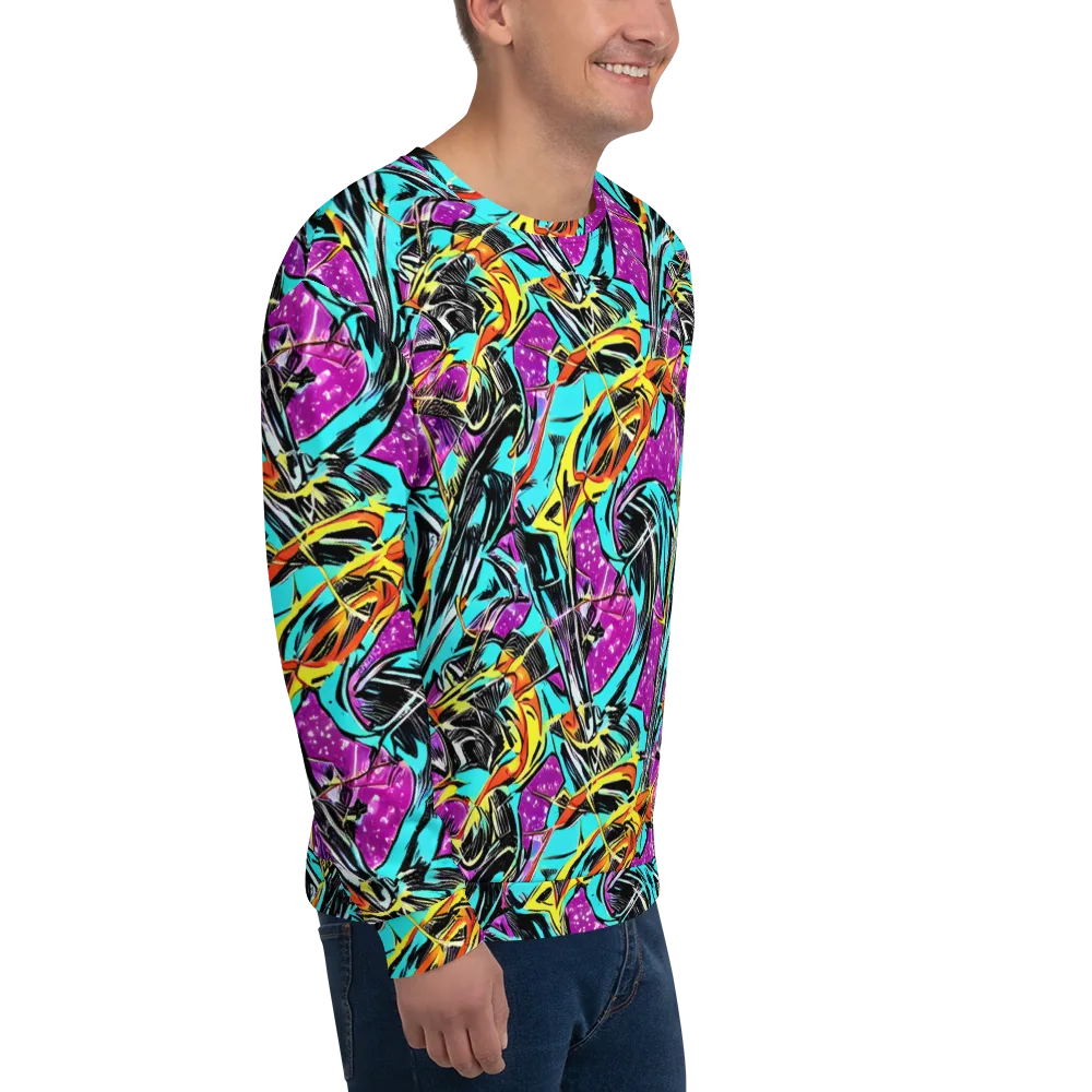 Turquoise Riot on Sweatshirt — Right Front