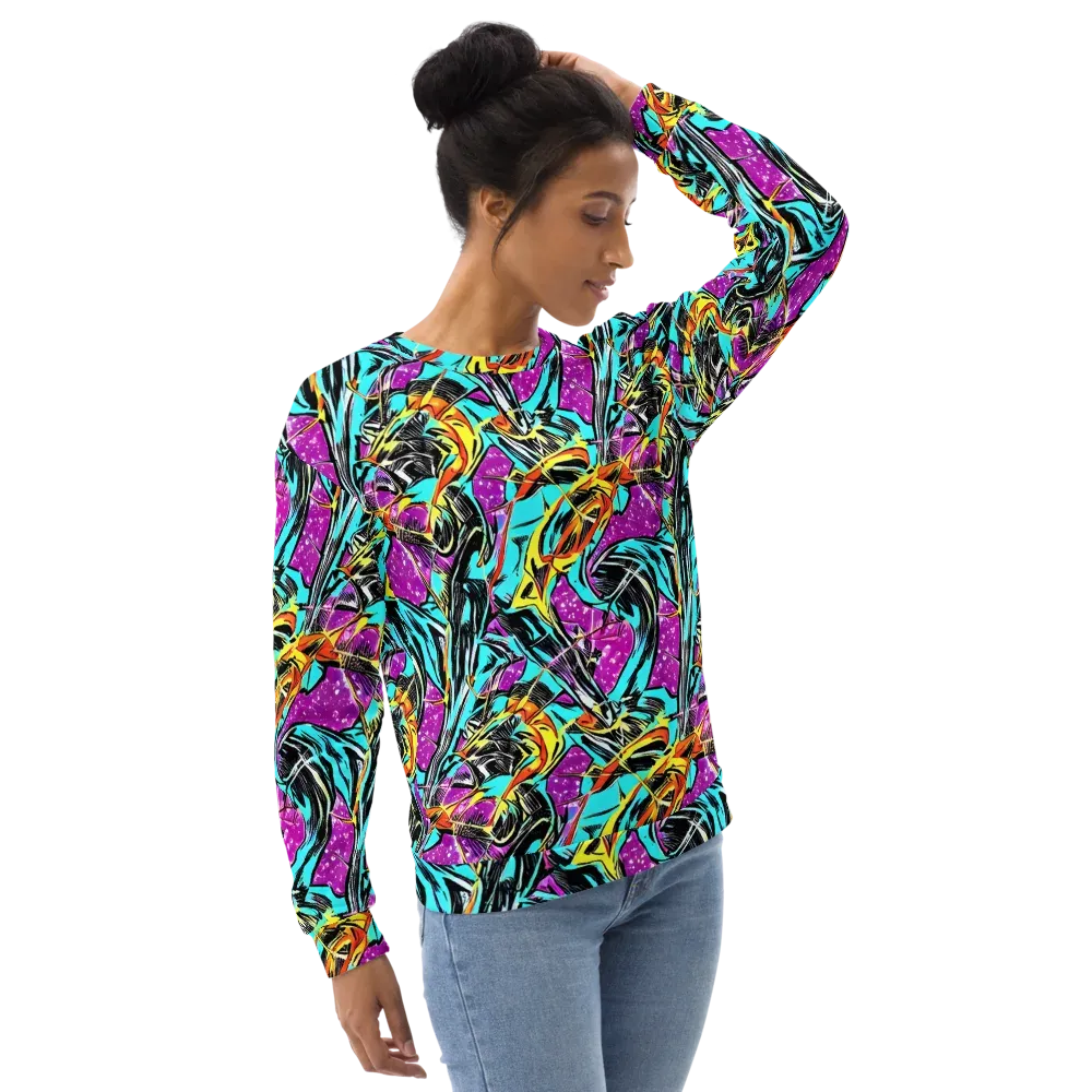 Turquoise Riot on Sweatshirt — Right Front