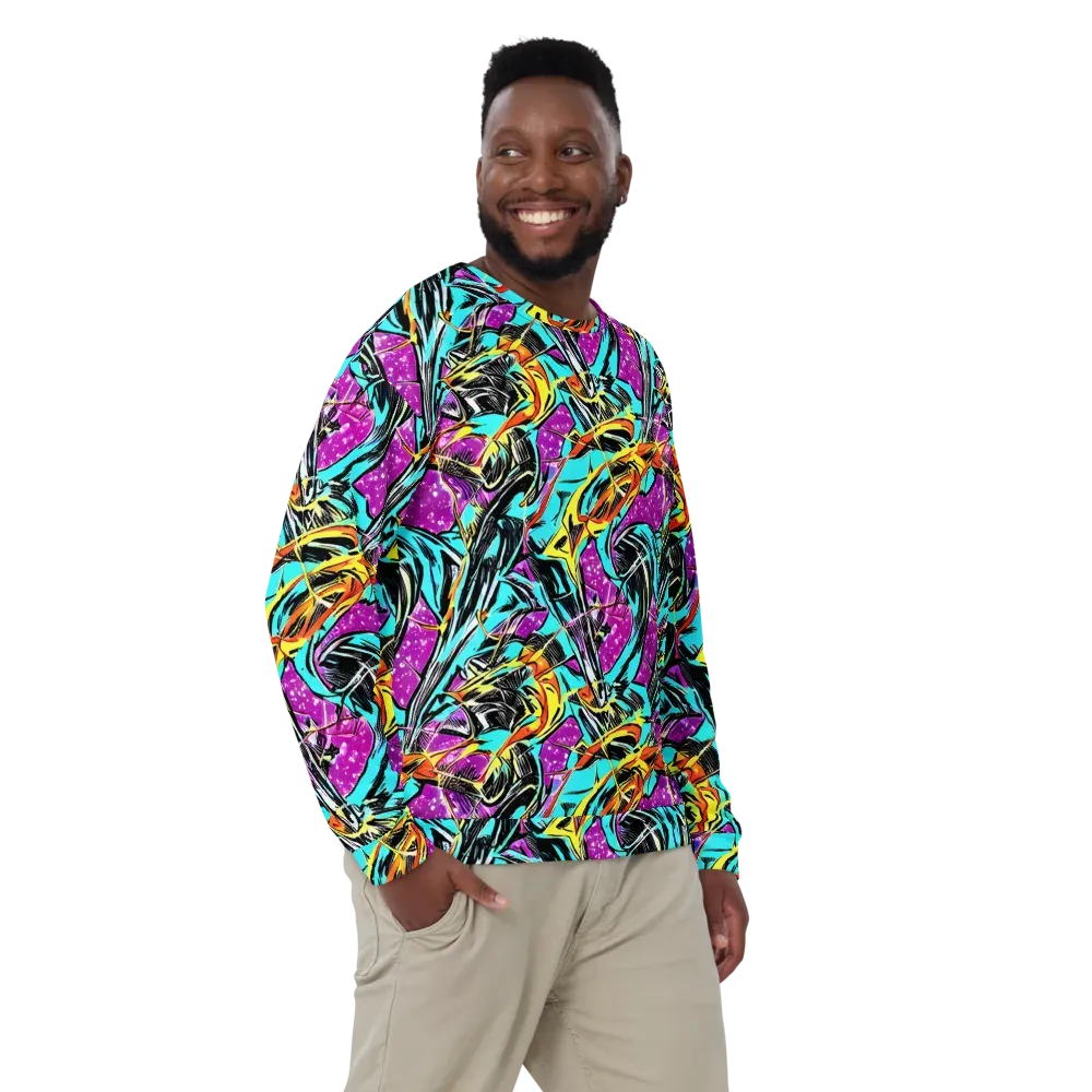 Turquoise Riot on Sweatshirt — Front