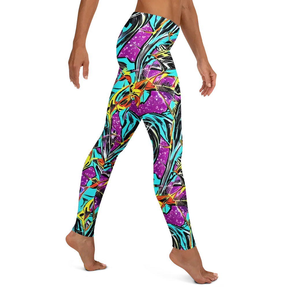 Turquoise Riot on Leggings — Right