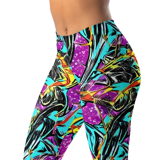 Turquoise Riot on a Leggings