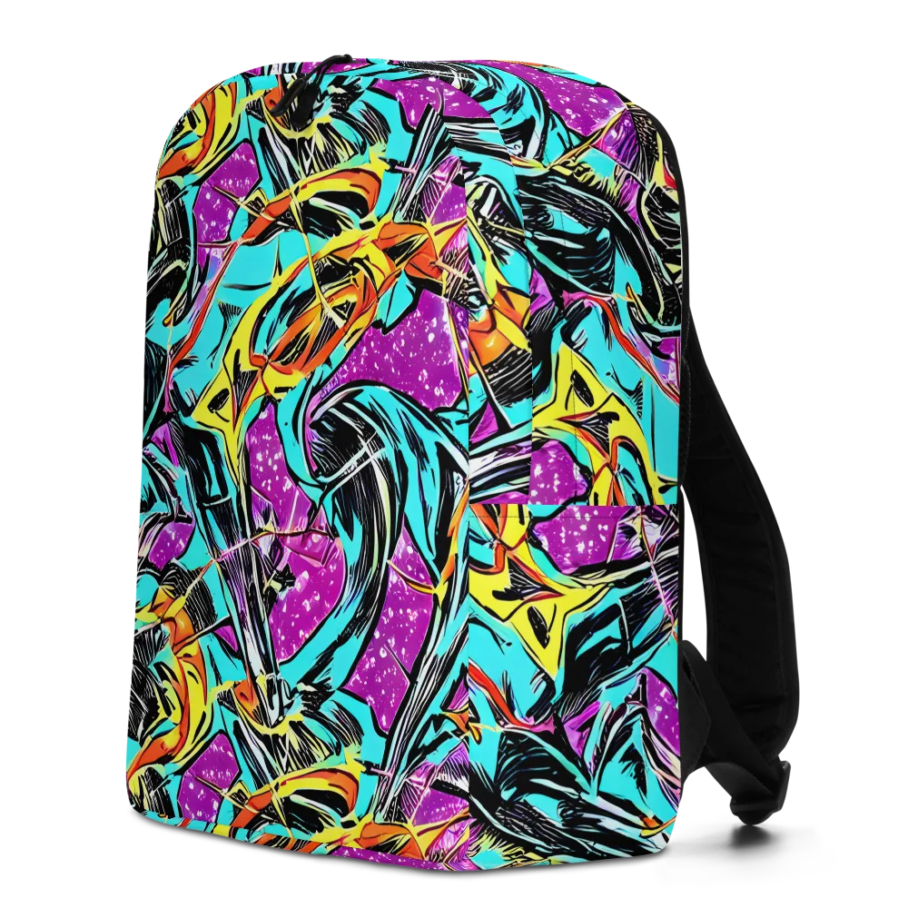 Turquoise Riot on Minimalist Backpack — Left