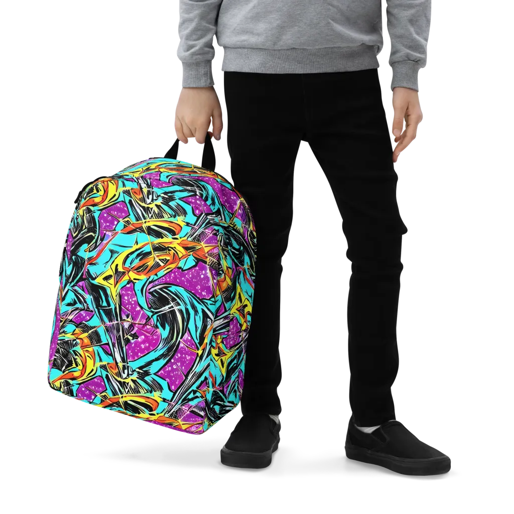 Turquoise Riot on Minimalist Backpack — Zoomed-in