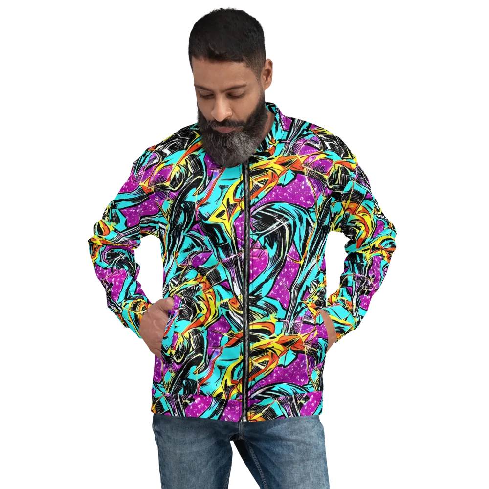 Turquoise Riot on Bomber Jacket — Front