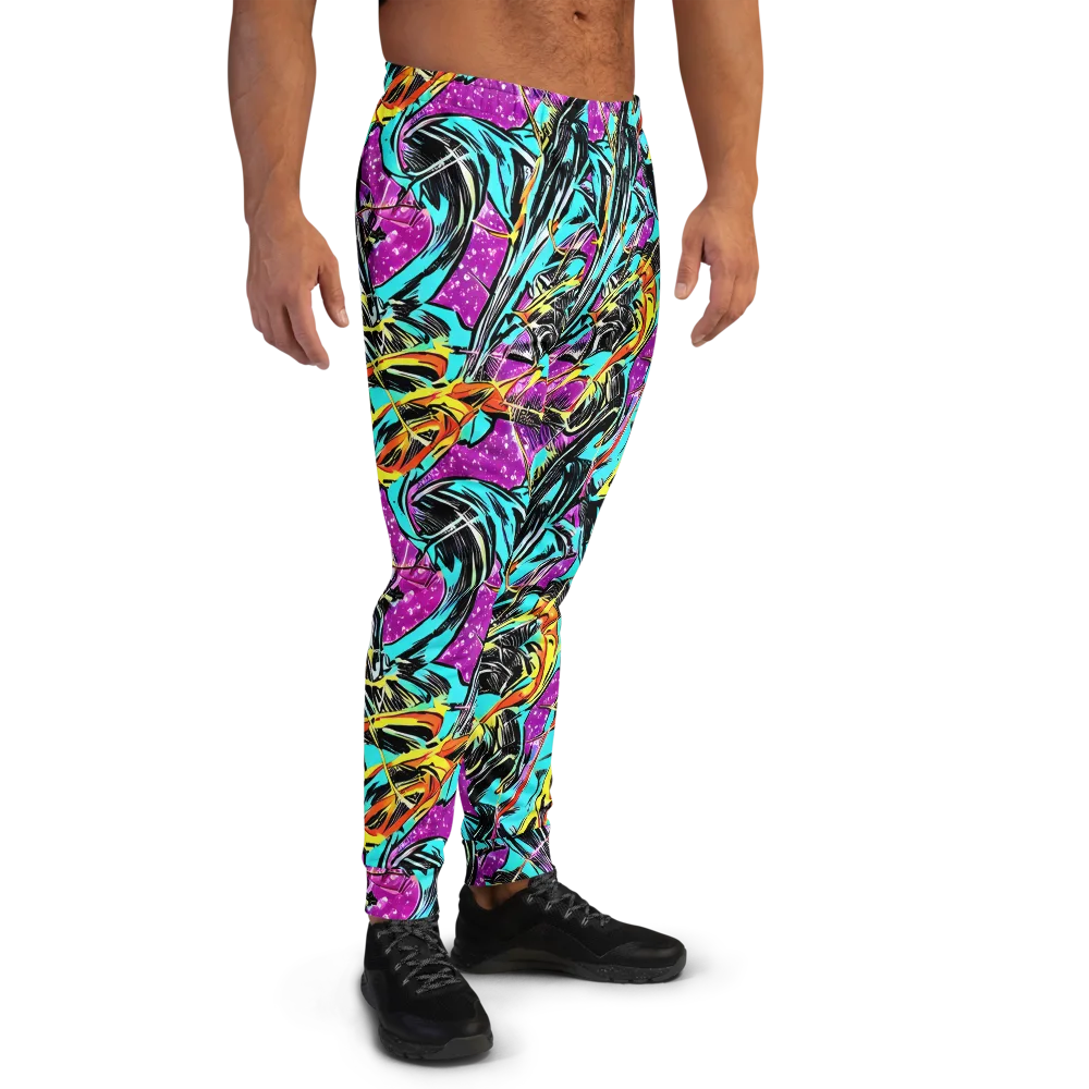 Turquoise Riot on Men's Joggers — Right