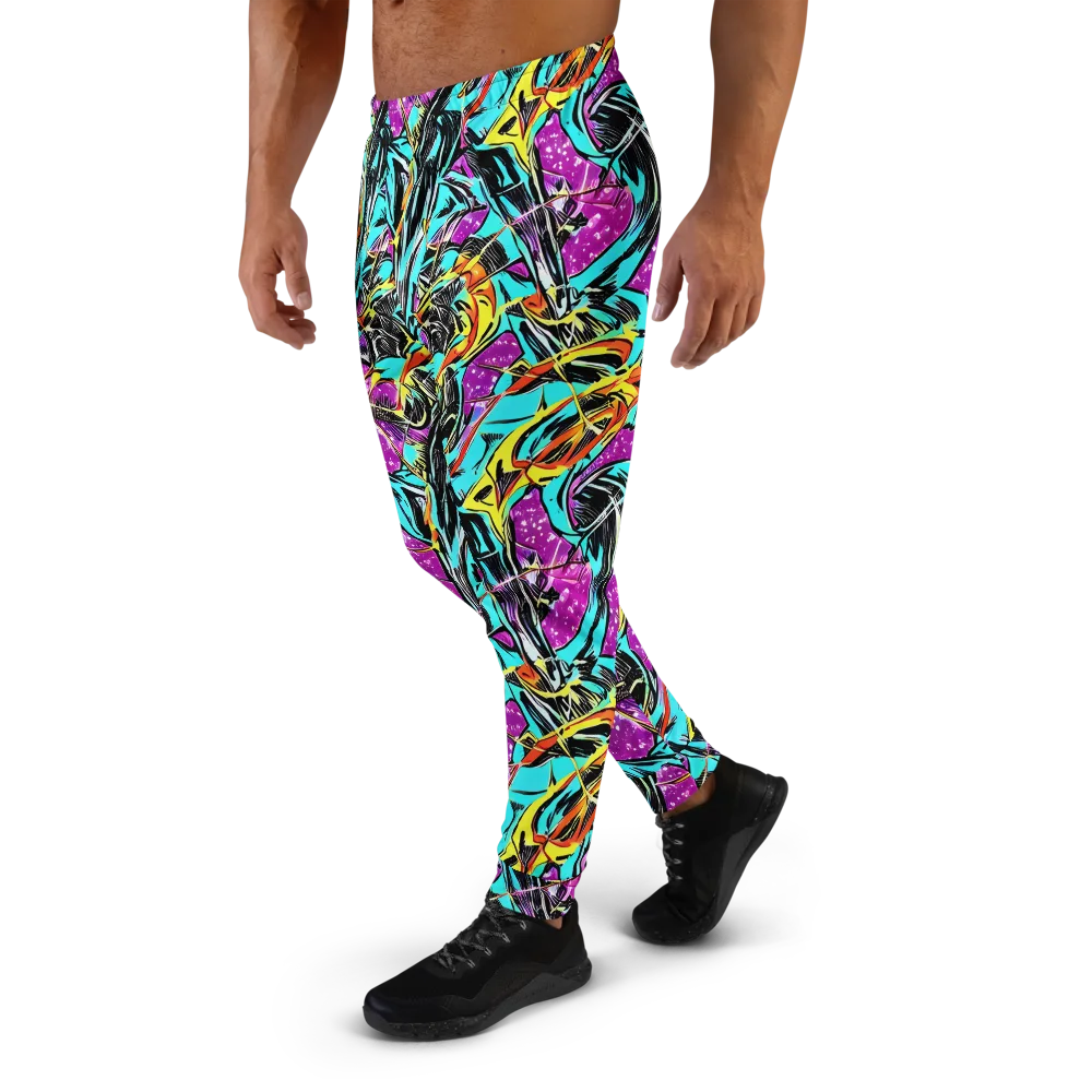 Turquoise Riot on Men's Joggers — Left