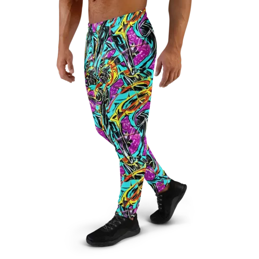 Turquoise Riot on a Men's Joggers