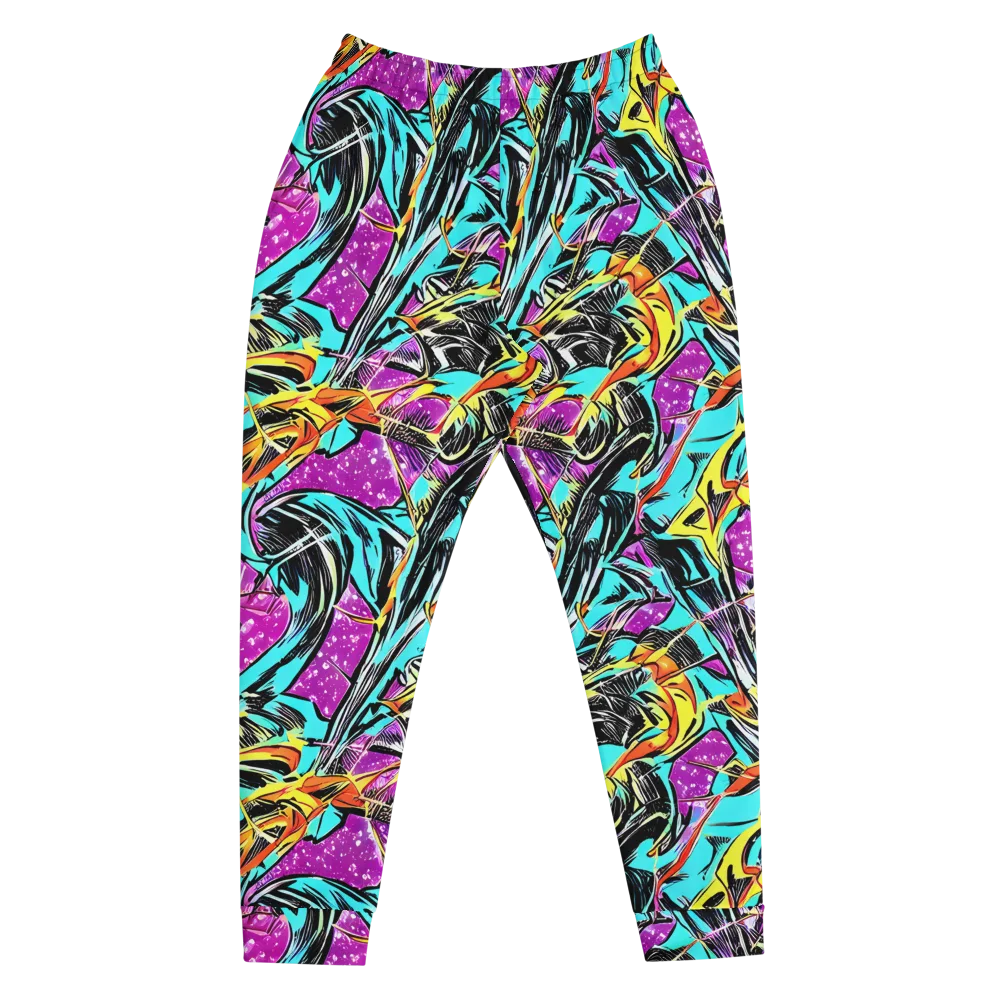 Turquoise Riot on Men's Joggers — Front