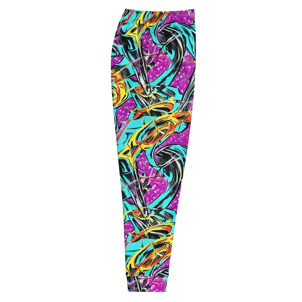 Turquoise Riot on Men's Joggers — Right