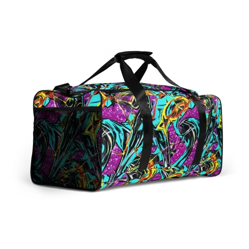 Turquoise Riot on a Duffle Bag