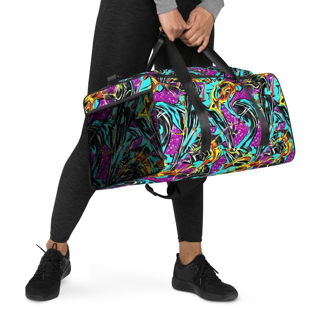 Turquoise Riot on Duffle Bag — Right Front