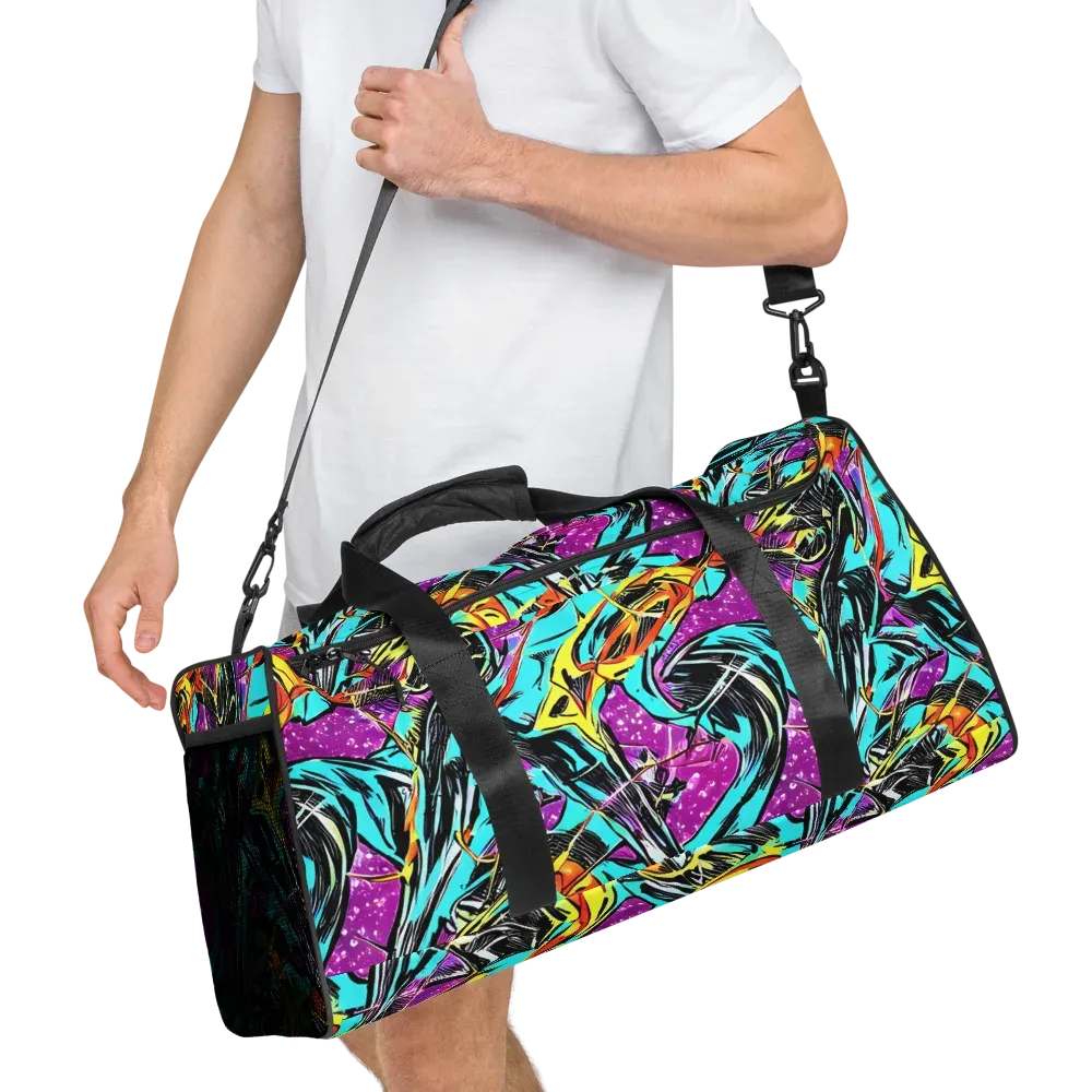 Turquoise Riot on Duffle Bag — Right Front