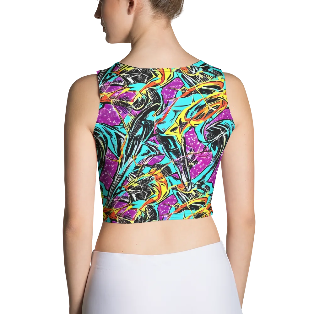 Turquoise Riot on Crop Top — Back