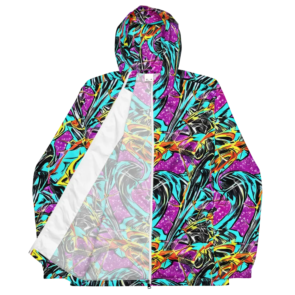 Turquoise Riot on Men's Windbreaker — Front