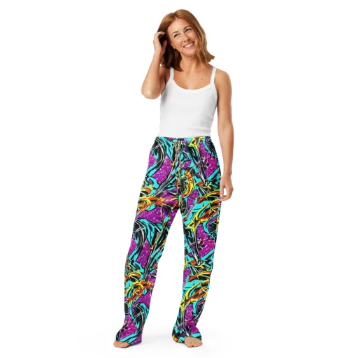 Turquoise Riot on a Women's Pajama Pants