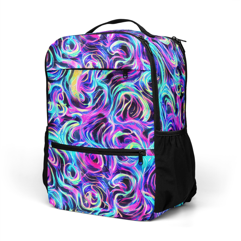 Digital Kaleidoscope on Utility Backpack — Left Front