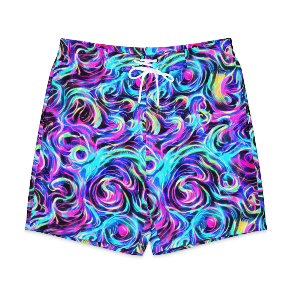 Digital Kaleidoscope on Men's Board Shorts — Front