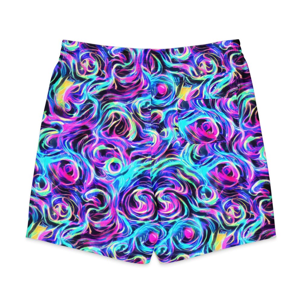 Digital Kaleidoscope on Men's Board Shorts — Back