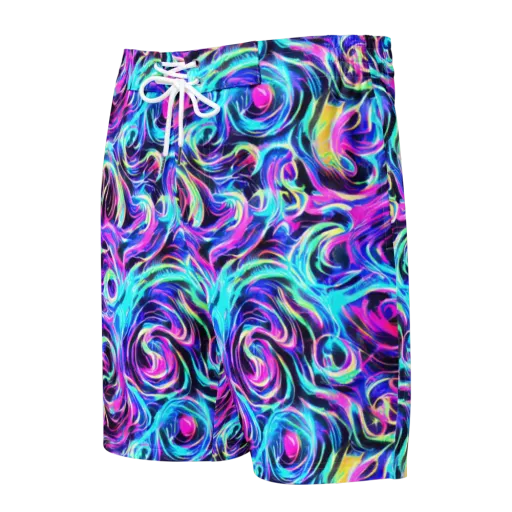Digital Kaleidoscope on a Men's Board Shorts