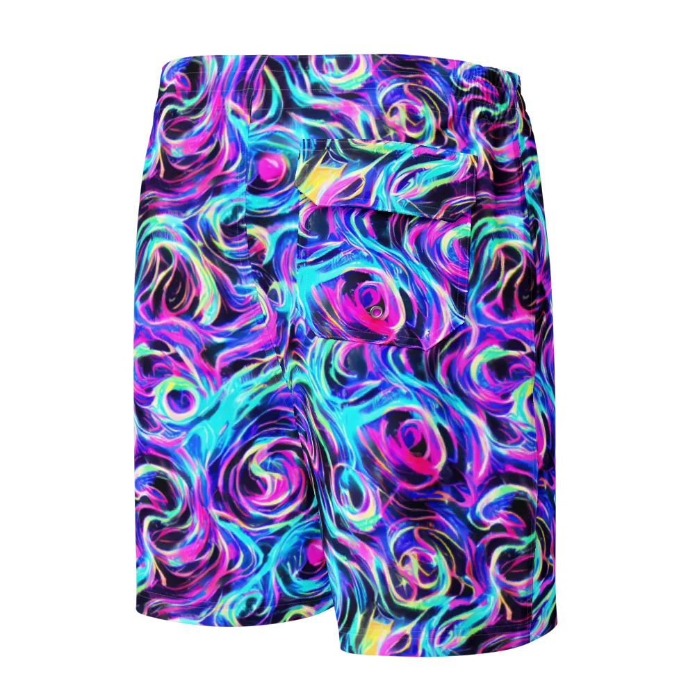 Digital Kaleidoscope on Men's Board Shorts — Back