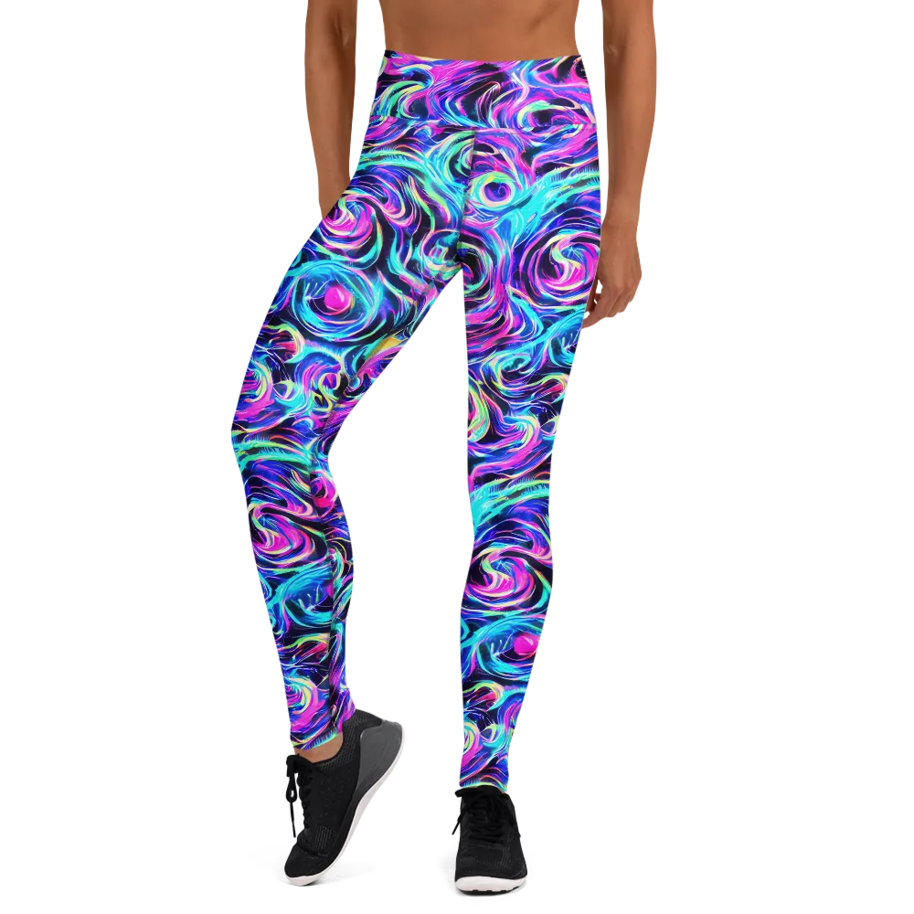 Digital Kaleidoscope on Yoga Leggings — Front