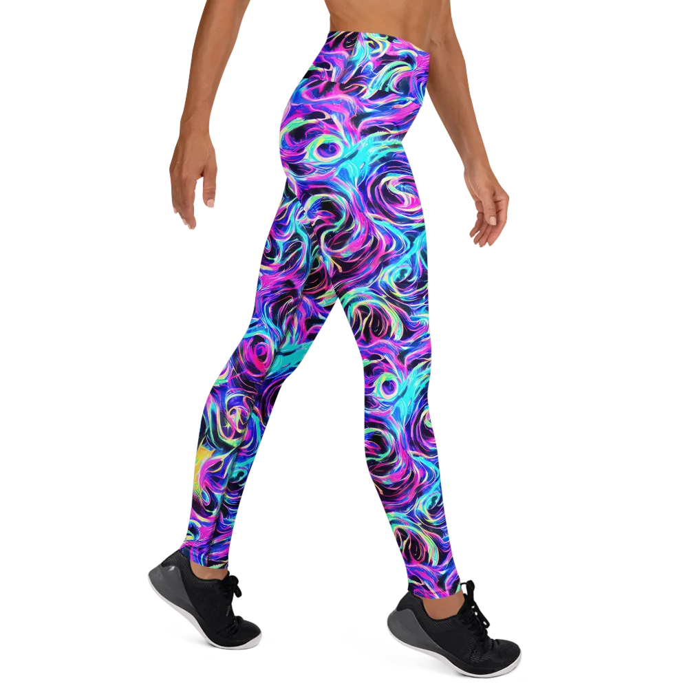Digital Kaleidoscope on Yoga Leggings — Right