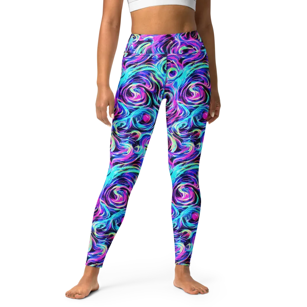 Digital Kaleidoscope on Yoga Leggings — Front