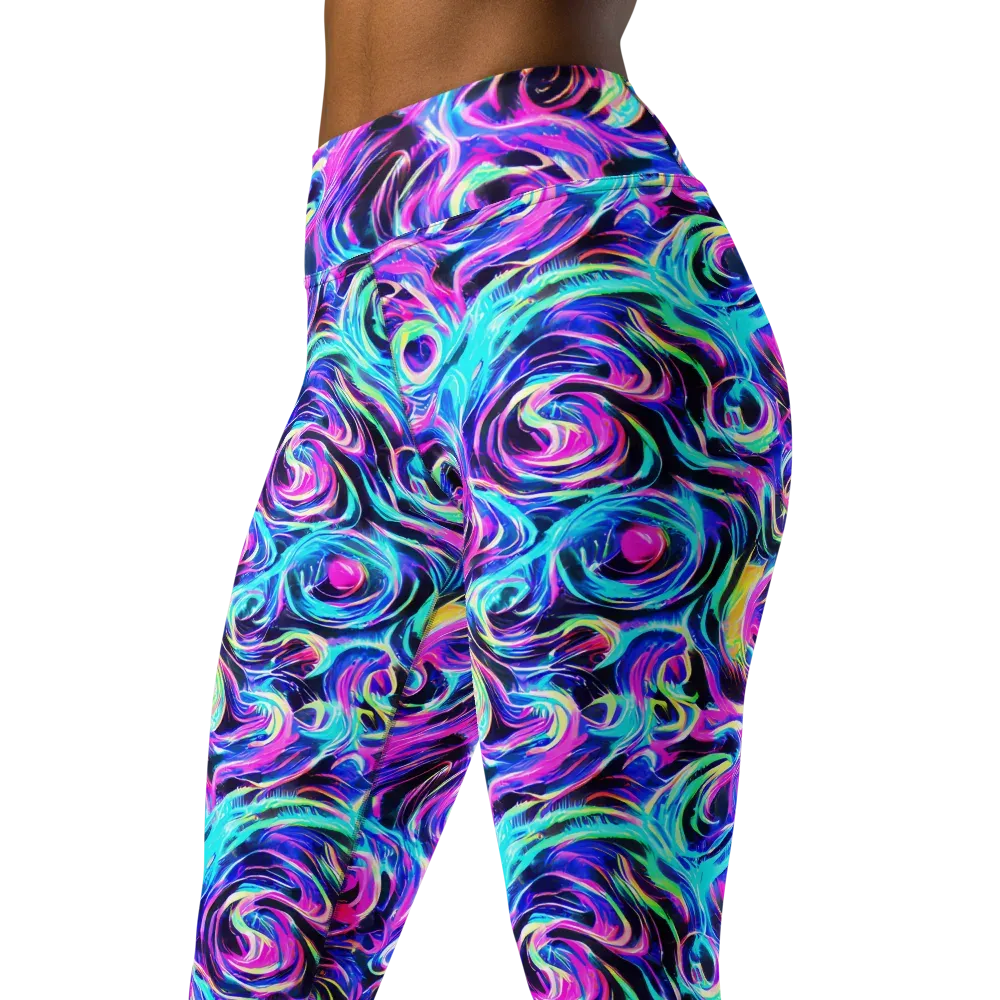 Digital Kaleidoscope on Yoga Leggings — Left Front