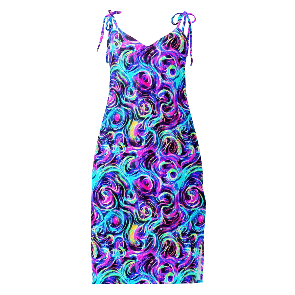 Digital Kaleidoscope on Slip Dress — Front