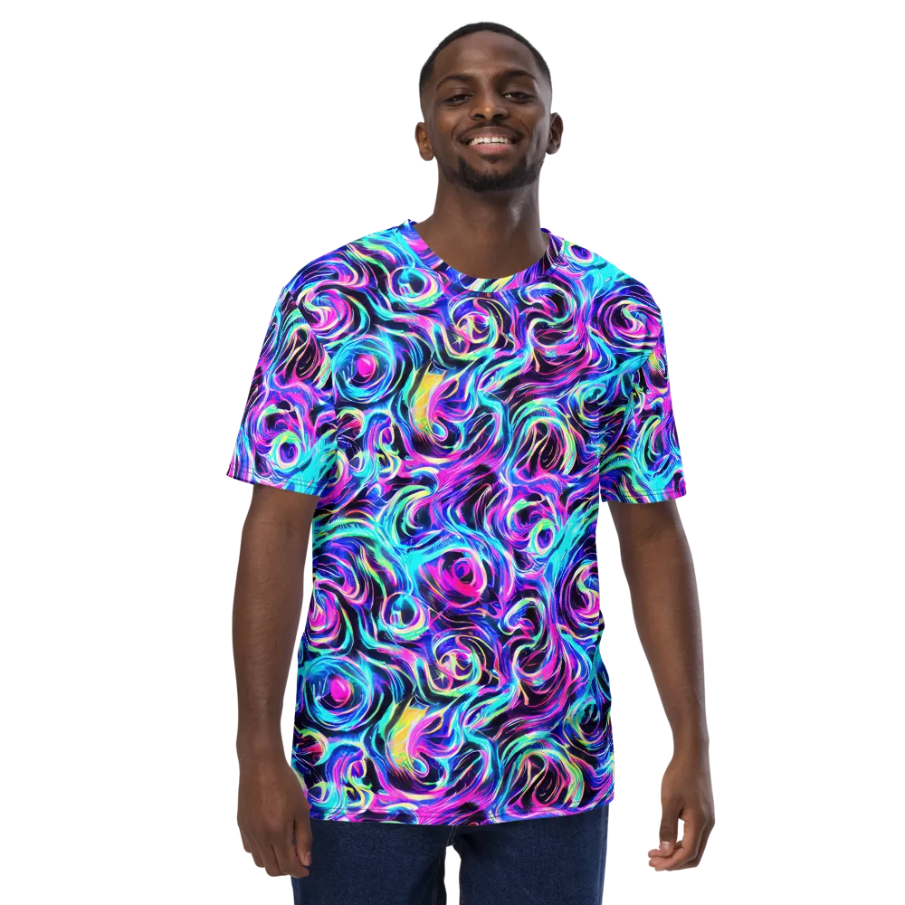Digital Kaleidoscope on Men's Crew Neck T-Shirt — Front