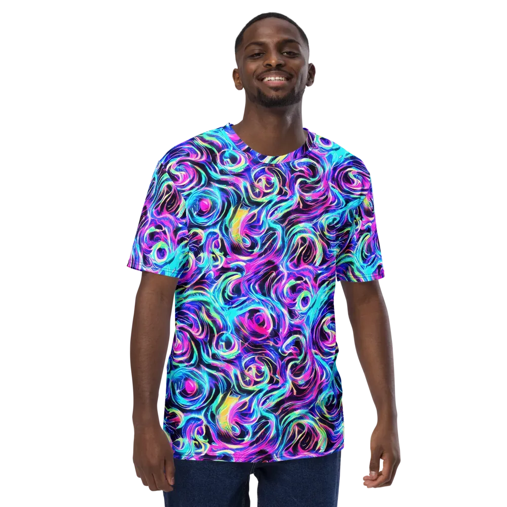 Digital Kaleidoscope on Men's Crew Neck T-Shirt — Front