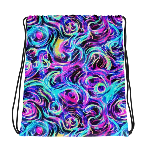 Digital Kaleidoscope on a Drawstring Bag
