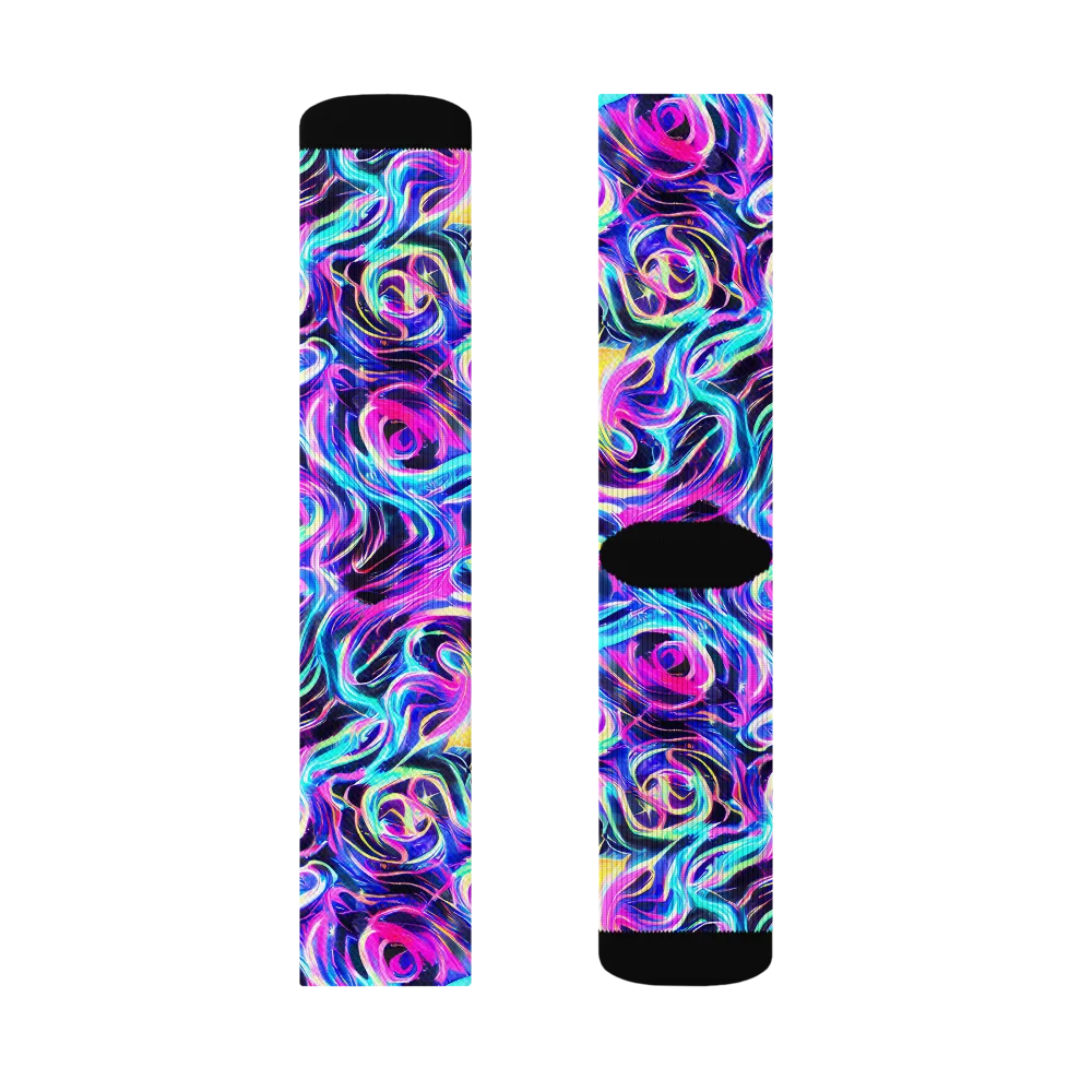 Digital Kaleidoscope on Socks — Left Sock