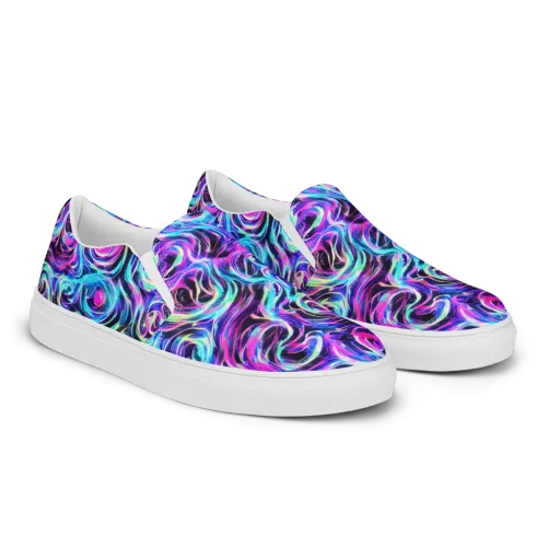 Digital Kaleidoscope on a Women's Slip-On Canvas Shoes