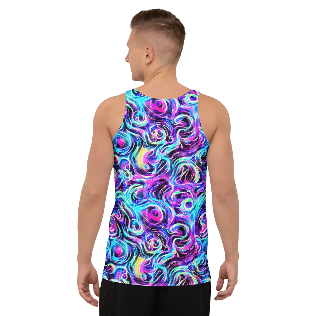 Digital Kaleidoscope on Men's Tank Top — Back