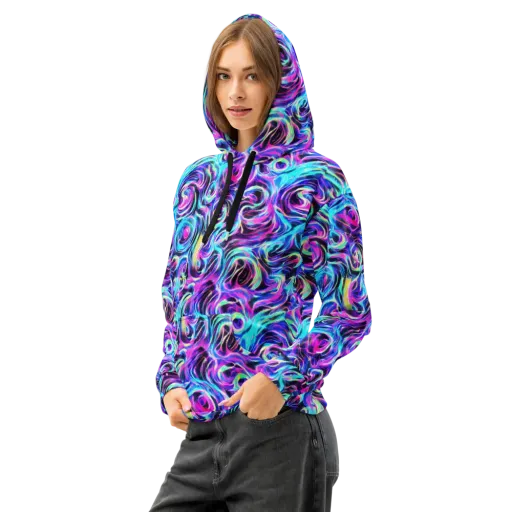 Digital Kaleidoscope on a Cotton Hoodie