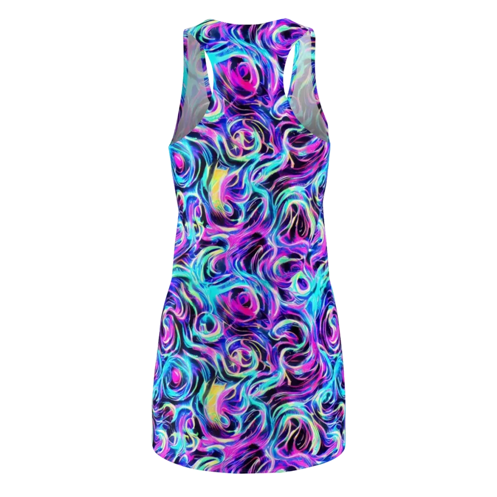 Digital Kaleidoscope on Racerback Dress — Back