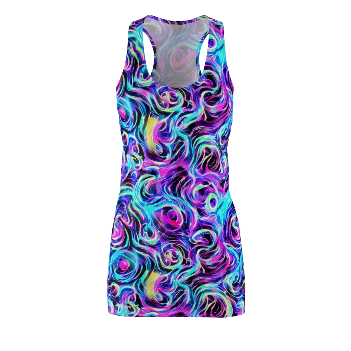 Digital Kaleidoscope on Racerback Dress — Front