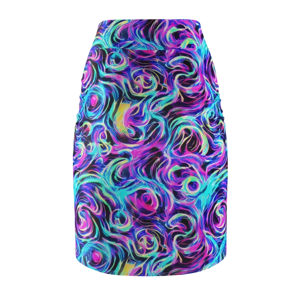 Digital Kaleidoscope on Pencil Skirt — Back